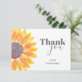 ひまわりパーソナライズされたサンキューカード サンキューカード (スタンド正面)