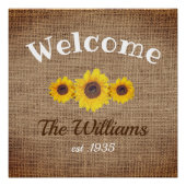 ひまわりパーソナライズされたトリオ – ようこそ ポスター (正面)