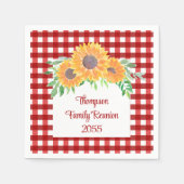 ひまわりパーソナライズされたファミリー懇親会 スタンダードカクテルナプキン (正面)