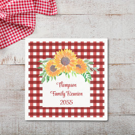 ひまわりパーソナライズされたファミリー懇親会 スタンダードカクテルナプキン