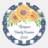 ひまわりパーソナライズされたファミリー懇親会 ラウンドシール (正面)