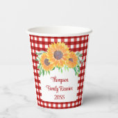 ひまわりパーソナライズされたファミリー懇親会 紙コップ (裏面)