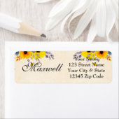 ひまわりパーソナライズされたフローラ差出人住所ラベル ラベル (インサイチュ)