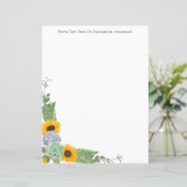 ひまわりパーソナライズされたフローラ緑の文房具 (スタンド正面)