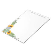 ひまわりパーソナライズされたフローラ緑 ノートパッド (アングル)