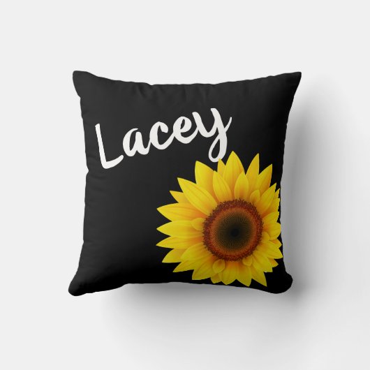 ひまわりパーソナライズされたホームデコール クッション (裏面)