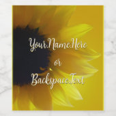 ひまわりパーソナライズされたボトルラベル ワインラベル (シングルラベル)