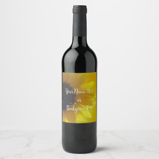 ひまわりパーソナライズされたボトルラベル ワインラベル (正面)