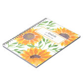 ひまわりパーソナライズされたマイノート ノートブック (左側)