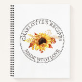 ひまわりパーソナライズされたレシピ ノートブック (正面)