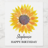 ひまわりパーソナライズされたワインラベル ワインラベル (シングルラベル)