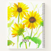 ひまわりパーソナライズされた名前をカスタムするジャーナル ノートブック (裏面)