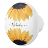 ひまわりパーソナライズされた名 セラミックノブ (右)
