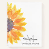 ひまわりパーソナライズされた感謝ジャーナル ノートブック (正面)