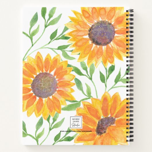 ひまわりパーソナライズされた感謝ジャーナル ノートブック (裏面)