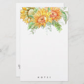 ひまわりパーソナライズされた房保フローラ文房具 便箋 (正面/裏面)