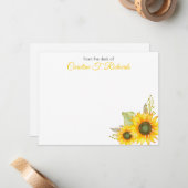 ひまわりパーソナライズされた文房具 ノートカード (正面/裏面インサイチュ)