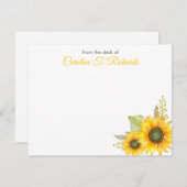 ひまわりパーソナライズされた文房具 ノートカード (正面/裏面)