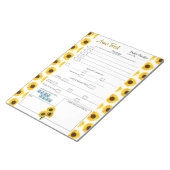 ひまわりパーソナライズされた毎日6食食ジャーナル ノートパッド (アングル)