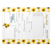 ひまわりパーソナライズされた毎日6食食ジャーナル ノートパッド (正面)