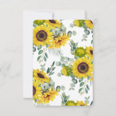 ひまわりパーソナライズされた水彩フローラノートカード サンキューカード (裏面)