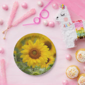 ひまわりパーソナライズされた紙パーティープレート ペーパープレート (パーティー)