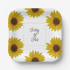 ひまわりパーソナライズされた紙プレート ペーパープレート