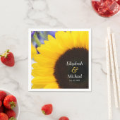 ひまわりパーソナライズされた結婚の スタンダードカクテルナプキン (インサイチュ)