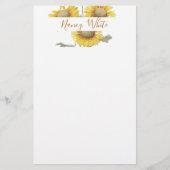 ひまわりパーソナライズされた花 便箋 (正面)