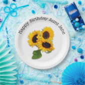 ひまわりパーソナライズされた誕生日パーティー紙プレート ペーパープレート (パーティー)