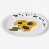 ひまわりパーソナライズされた誕生日パーティー紙プレート ペーパープレート (アングル)