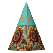 ひまわりパーソナライズされた誕生日帽子、誕生日帽子 パーティーハット (裏面)