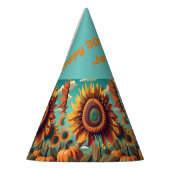 ひまわりパーソナライズされた誕生日帽子、誕生日帽子 パーティーハット (左)