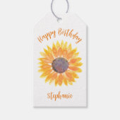 ひまわりパーソナライズされた誕生日 ギフトタグ (正面)