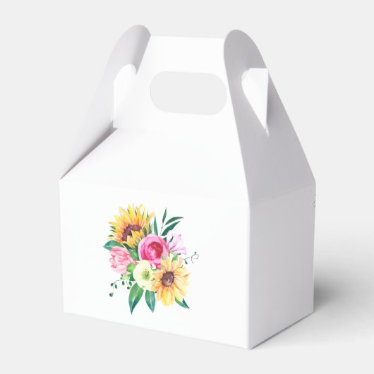 ひまわりパーソナライズされた赤ちゃんシャワーありがとう フェイバーボックス (裏面サイド)