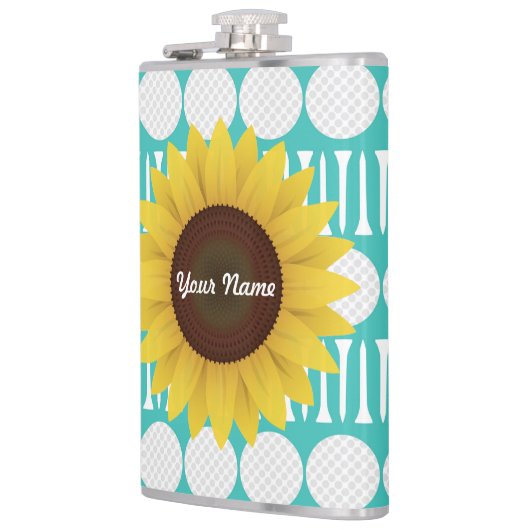 ひまわりパーソナライズされた飲みフラスコ フラスク (左)