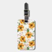 ひまわりパーソナライズされた ラゲッジタグ (正面縦)