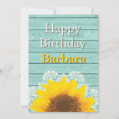 ひまわりパーソナライズされた、レース、木 招待状 (正面)