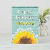 ひまわりパーソナライズされた、レース、木 招待状 (スタンド正面)