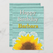 ひまわりパーソナライズされた、レース、木 招待状 (正面/裏面)