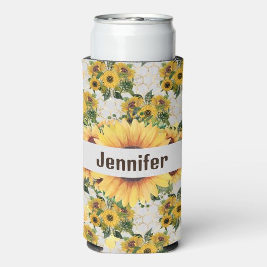 ひまわりパーソナライズ名トールセルツァークーラーボックス スリム缶クーラー (Seltzer裏面)