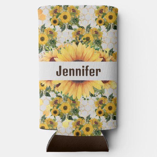 ひまわりパーソナライズ名トールセルツァークーラーボックス スリム缶クーラー (裏面)