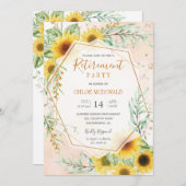 ひまわりパーティの招待状付き引退 招待状 (正面/裏面)