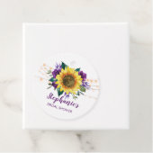 ひまわりパープルフローラサンキューブライダルシャワー フェイバータグ (インサイチュ)