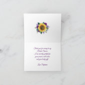 ひまわりパープルフローラブライダルシャワー サンキューカード (内部)