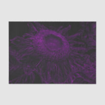 ひまわりパープルブラックフローラアートデコパージュ