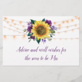 ひまわりパープルライトブライダルシャワーアドバイス (裏面)