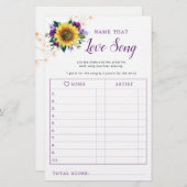 ひまわりパープルライトブライダルシャワーソングゲーム (正面/裏面)