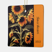 ひまわりヒマワリ写真オーナメント セラミックオーナメント (左)