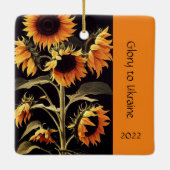 ひまわりヒマワリ写真オーナメント セラミックオーナメント (裏面)